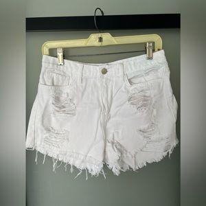 Flying Monkey Denim White Distressed Jean Shorts